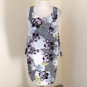Bar lll small white multi floral float dress.